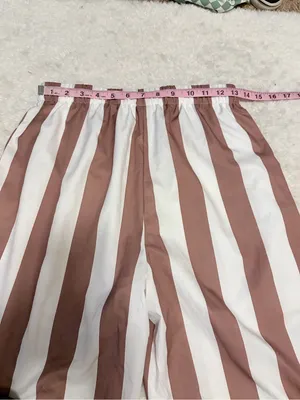 Shein medium Brown & White Vertical Stripe 2-Piece Resort Set thumbnail 8
