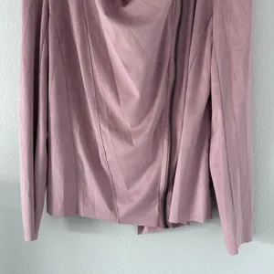 Mote Women's Jacket Size L-XL Soft Faux Suede Drape Pink Dusty‎ Long Sleeve thumbnail 8