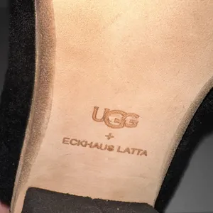 UGG x Eckhaus Latta Shoes 10 Black Green Lamb Fur Block Heel Mule Square Toe thumbnail 10
