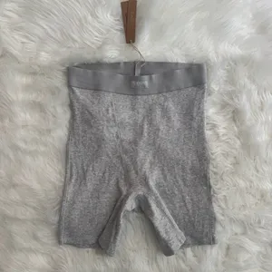 Skims Cotton Rib Boxer Light Heather Grey Size Small thumbnail 2