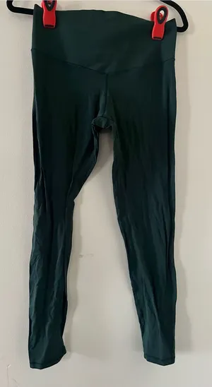 Offline by Aerie Dark Forest Green High Waisted Leggings Large Crossover thumbnail 1