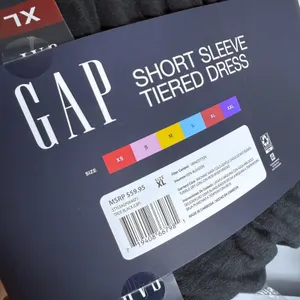 GAP Tiered Cotton Jersey T-Shirt Mini Dress Size XL Black Neutral Summer Party thumbnail 3
