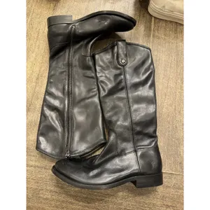 Frye Melissa Double Sole Button Lug Tall Leather Boot Women's Black Size 6 thumbnail 2