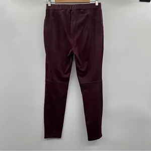 Free People Midnight Burgundy Faux Suede High Rise‎ Ankle Leggings Size S thumbnail 5