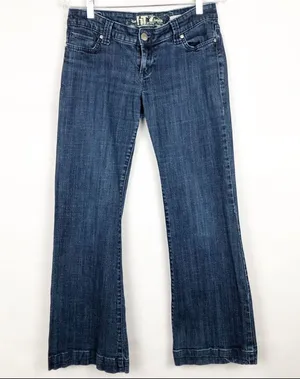 Diva Los Angeles Y2K Vintage Low Rise Dark Wash Jeans Size 8 thumbnail 1
