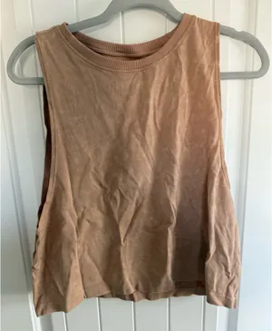 Aerie Brown Cropped Tank Top thumbnail 1
