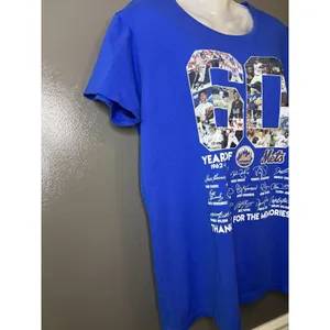 New York Mets Shirt Womens XL Blue MLB Baseball 60 Years Anniversary Gildan Tee thumbnail 4
