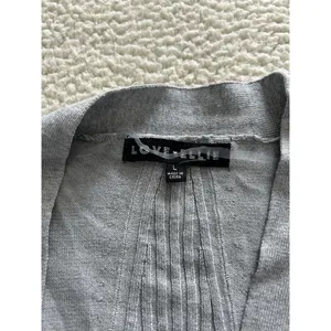 Love Ellie Stitch Fix Open Front Cardigan Sweater Gray Ribbed Details Size L thumbnail 4