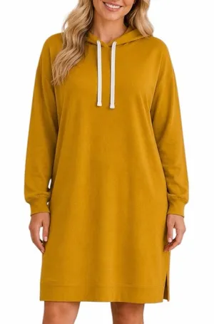 Koolaburra by UGG Women’s Size XL Hooded Sweatshirt Dress Mustard Yellow Lounge thumbnail 1
