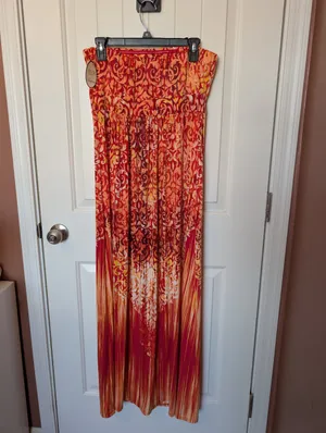 NWT Soma Dressed Up Vanessa Strapless Dress Large Red/Orange thumbnail 2