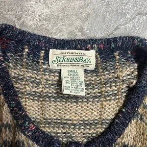 Vintage St John’s Bay Plaid Wool Blend Full Zip Sweater Vest Size Small thumbnail 2