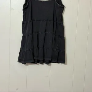 By Anthropologie Charcoal Washed Tiered Cami Tank Top Size S Boho Babydoll thumbnail 5