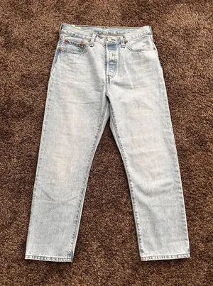 Levi's 501 Light Blue Jeans Size 26 0584 thumbnail 1
