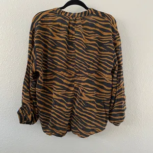 & Other Stories Zebra Print Blouse Size 2 Oversized Boho Chic Animal Print thumbnail 2