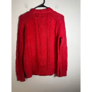 Polo Ralph Lauren Red Cotton Cable Knit Crewneck Sweater‎ Garment Dye XS thumbnail 5