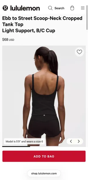Lululemon Cropped Ebb To Street Tank thumbnail 5