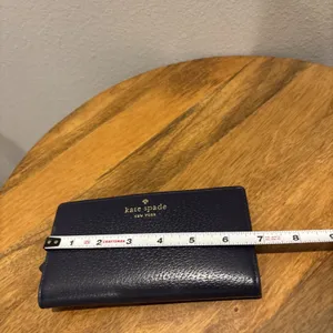 Kate Spade Staci‎ Large Slim Bifold Wallet Saffiano Leather Navy thumbnail 9