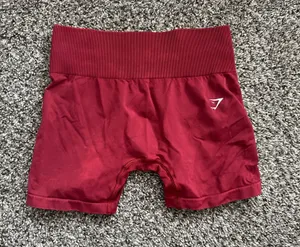 Gymshark Everyday Seamless Washed Shorts 2.0 In Red Wash Sz Small thumbnail 1
