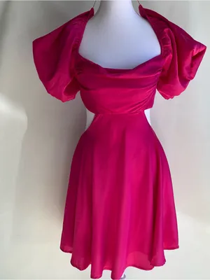 ASTR the Label Clarita mini dress puff sleeve cut out cocktail wedding guest M thumbnail 6