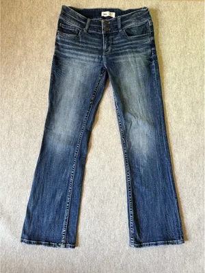BKE Stella Jeans Womens 30x30 Dark Blue Bootcut Slim Fit Low Rise Double Button thumbnail 1