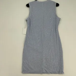 Good‎ American Rhinestone Sleeveless Mini Dress Light Blue Glass Size L NWT thumbnail 8
