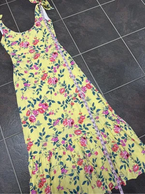 Kiel James Patrick Flower Garden Sleeveless Midi Dress Linen Blend Yellow 0 thumbnail 11