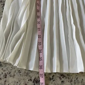 Zara Dress Women XL White Old Money‎ Pleated Mini Skirt V-Neck Waistcoat Vest thumbnail 10