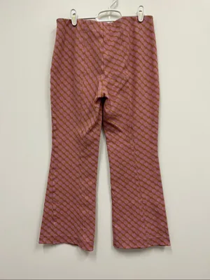 Anthropologie Maeve "The Margot" Pink and Rust Knit Flare Trousers size Small thumbnail 3