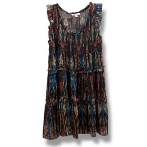 Anthropologie Lili's Closet Sibylline Ikat Tiered Ruffle Dress Womens Small Boho thumbnail 7