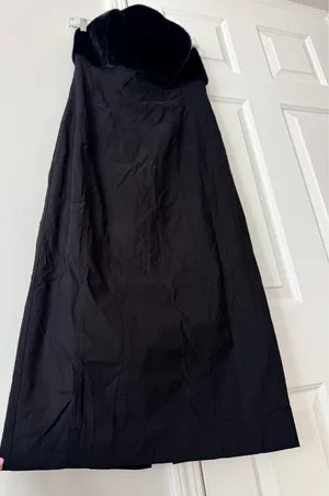 Anthropologie Strapless Faux Fur Trim Slim Midi Dress, Size M thumbnail 9