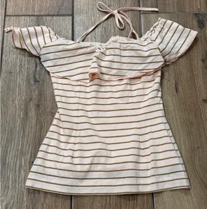& Other Stories Blush Pink Off-Shoulder Ruffle Top thumbnail 2