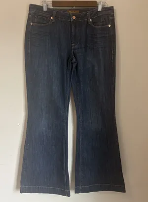The Limited Women's Dark Blue Flared Jeans Size 12 thumbnail 1