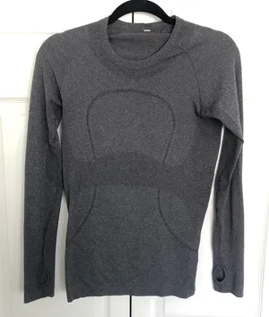 Lululemon Swiftly Tech Long Sleeve Heathered Gray Top Size 6 thumbnail 1