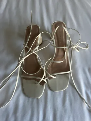 Princess Polly White Tie Heels thumbnail 2