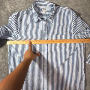 J.Crew Size L Blue White Striped Cotton Button Down Shirt Long Sleeve Officewear thumbnail 8
