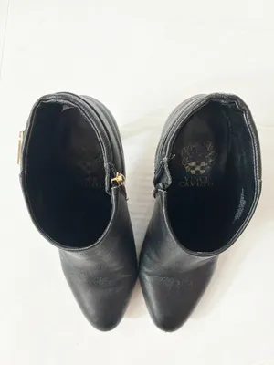 Vince Camuto Landria Leather Pebbled Quilted Ankle Booties Winter Fall Black - 8 thumbnail 8