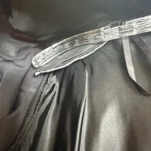 Patra Black Velvet Open Front Evening Jacket Cuffed Sleeves Made in USA Size L thumbnail 5