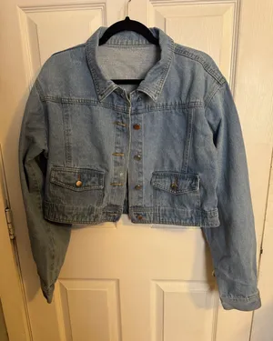 SHEIN Light Blue Cropped Denim Jacket thumbnail 1