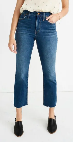 Madewell Cali Demi-Boot Jeans Raw Hem (Dark Wash) thumbnail 1