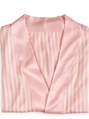 Show Me Your Mumu Harlow robe pink satin stripe coquette glam loungewear chic OS thumbnail 5
