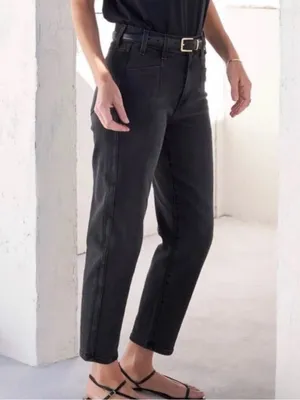 AYR 25 The Beat Jeans Washed Fade Black Barrel Relaxed Ankle Office Work Career thumbnail 8