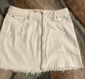 Size 28 free people mini skirt, white denim thumbnail 2