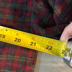 Madewell Tartan Plaid Short Sleeves-Rolled Cuff Top in Red and Green | Sz Medium thumbnail 7