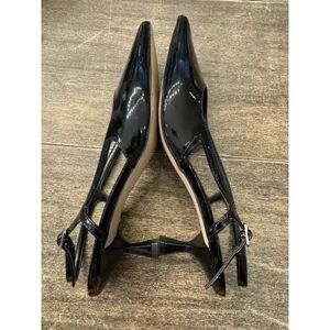 Steve Madden Legaci Pump SANDAL BLACK LEATHER Slingback Kitten Heel Size 8.5 thumbnail 4