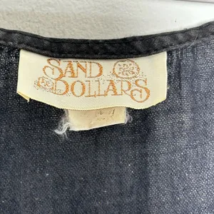 Sand Dollars Black Gold Glitter Floral Gauze Sleeveless Midi Dress Toggle Button thumbnail 3