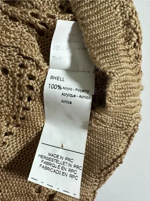 CUPSHE Open knit Beige Drawstring Crochet Beach Cover-Up Womens Top Sz Small thumbnail 5