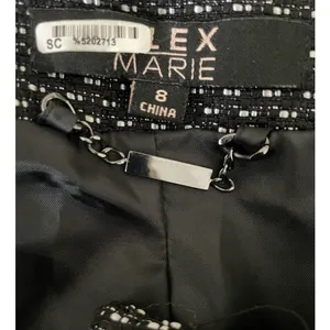 Alex Marie Women Classic Professional Blazer 8 Black White Textured Button Front thumbnail 8