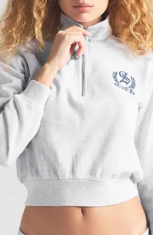 Skims Lightweight Fleece Shrunken Quarter Zip Pullover size large NWT thumbnail 1