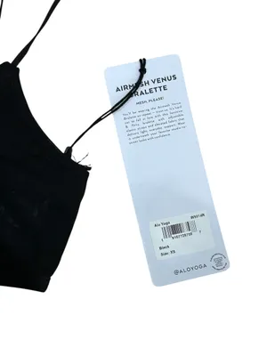 Alo Airmesh Venus Bralette Black Small NWT Authentic thumbnail 12