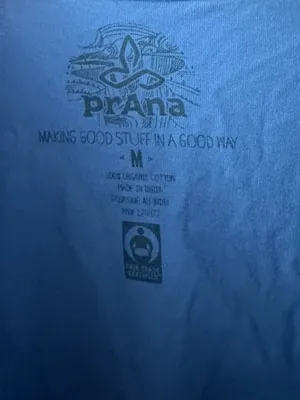 PrAna Blue T-Shirt Size Medium 100% Organic Cotton thumbnail 3